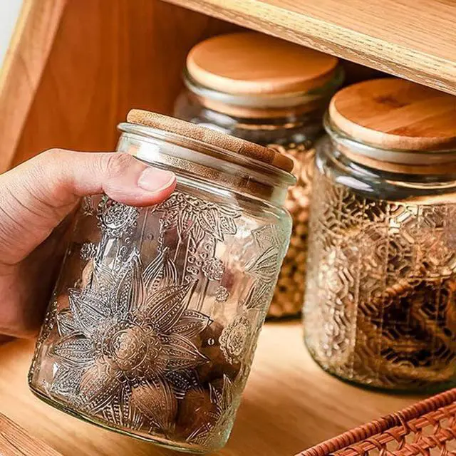Alt view image 7 of 7 - ANSQU Vintage Glass Jar with Lid, 23.7oz Coffee Canister