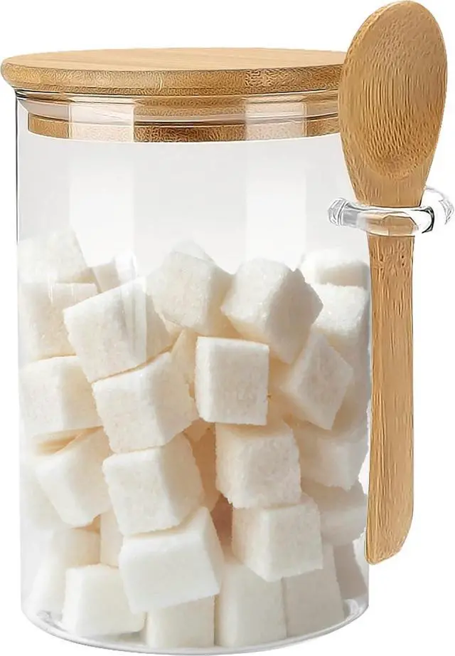 Main image of 15 oz Glass Sugar Container, 1 Pack Coffee Container, Glass Jars with Lids