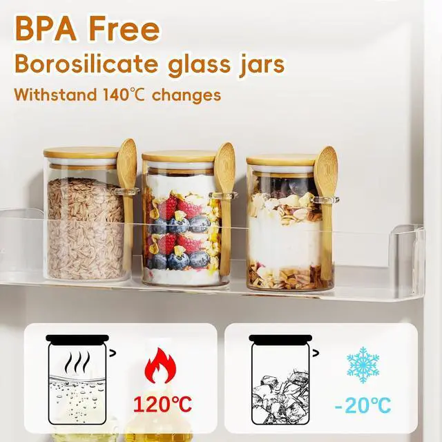 Alt view image 6 of 7 - 15 oz Glass Sugar Container, 1 Pack Coffee Container, Glass Jars with Lids