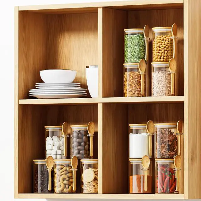 Alt view image 7 of 7 - 15 oz Glass Sugar Container, 1 Pack Coffee Container, Glass Jars with Lids