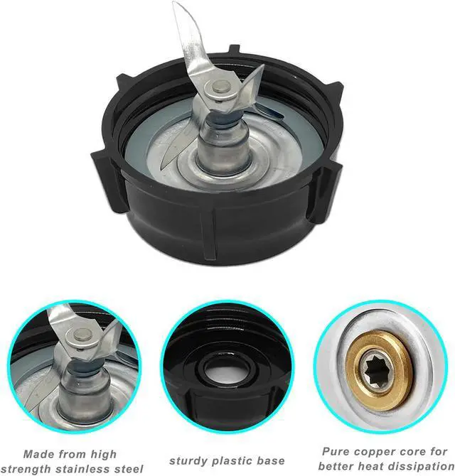 Alt view image 2 of 5 - for Oster Blender Replacement Parts Blender Ice Crusher Blade with Jar Base Cap Coupling Stud Slinger Pin and 2 Rubber O Ring Sealing Ring Gasket