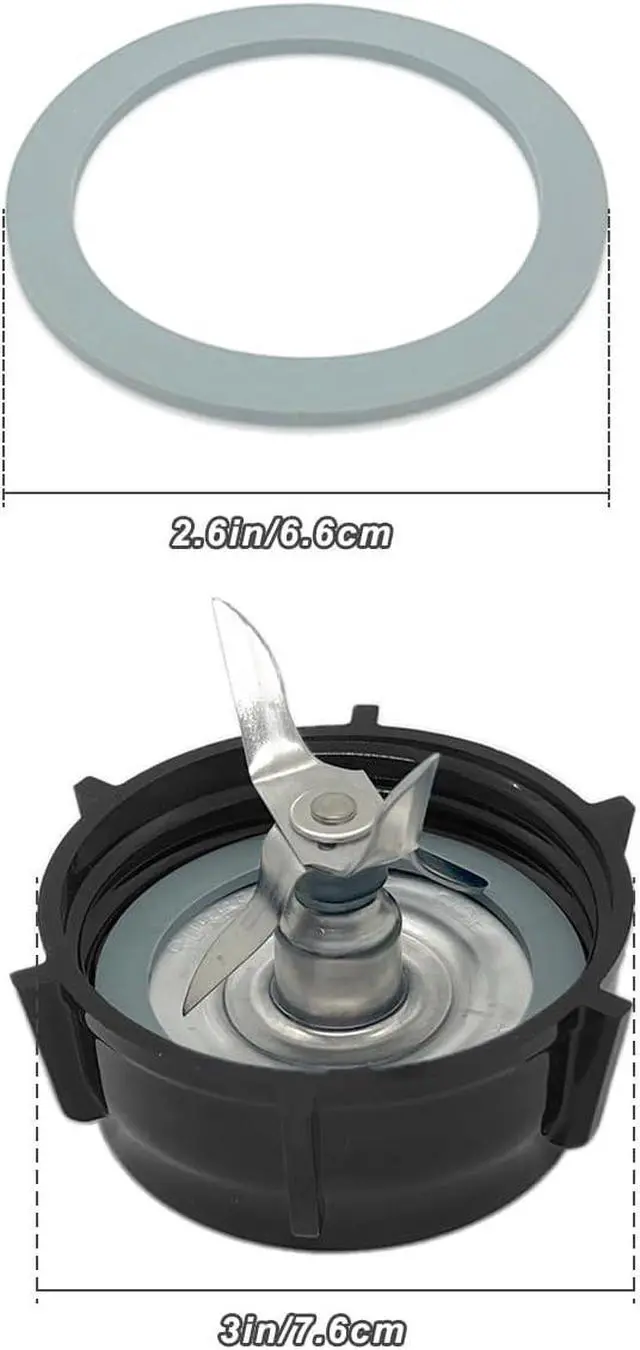 Alt view image 3 of 5 - for Oster Blender Replacement Parts Blender Ice Crusher Blade with Jar Base Cap Coupling Stud Slinger Pin and 2 Rubber O Ring Sealing Ring Gasket