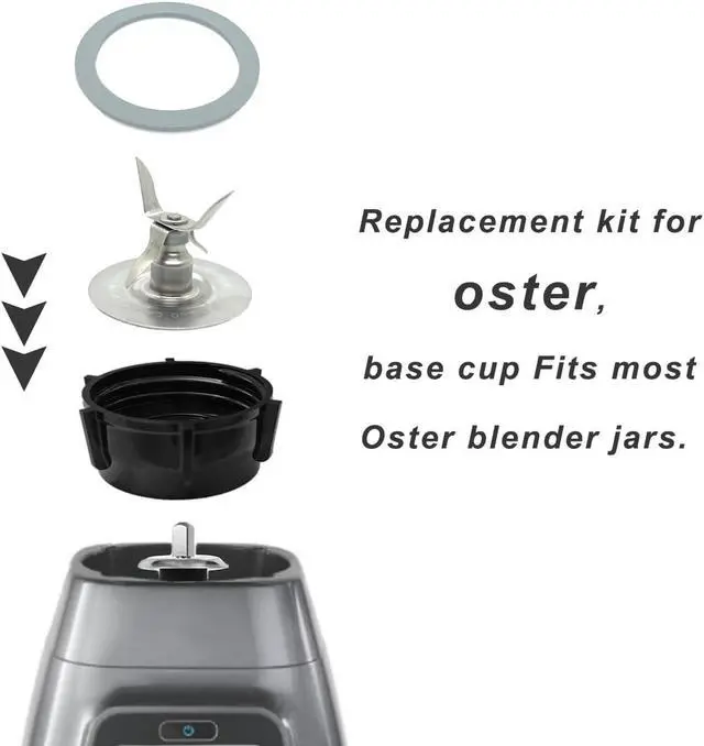 Alt view image 5 of 5 - for Oster Blender Replacement Parts Blender Ice Crusher Blade with Jar Base Cap Coupling Stud Slinger Pin and 2 Rubber O Ring Sealing Ring Gasket