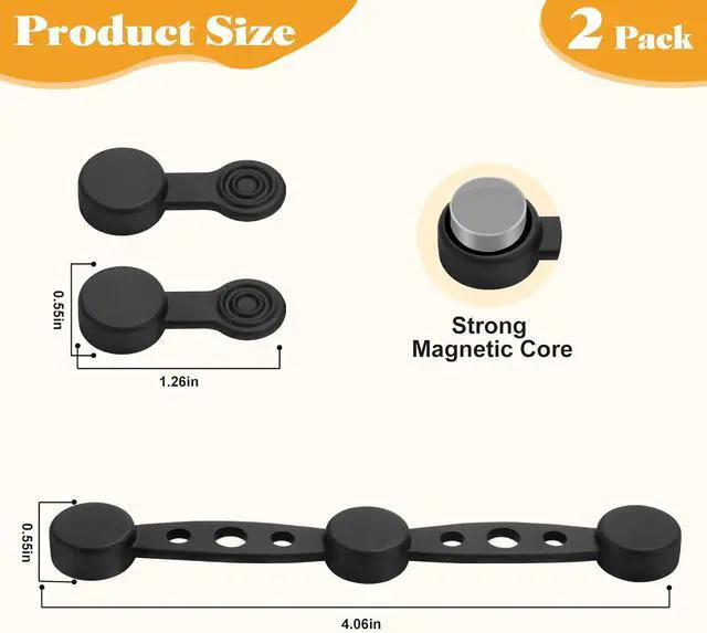 Alt view image 7 of 7 - Air Fryer Magnet Silicone Buckles for Parchment Paper 2 Pack Reusable Accessories for Disposable Basket Liners, Secure Baking Paper, Prevent Shifting & Burning (Black)