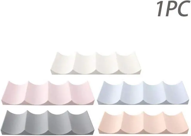 Alt view image 5 of 7 - European Style Wine Rack, Modern Wave Shape Anti Slip Table Top Home Fridge Shelf, Wine Rack Countertops Display Stand Kitchen Storage Can Bottle Holder(Milky White,Size:1pc)