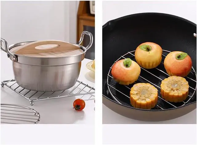 Alt view image 5 of 6 - 2Pcs Stainless Steel Trivets Rack Stand Square Heat Resistant Pan Pot Holder Cooling Steaming Rack for Hot Dishes, Pot and Pan Holder, Silver