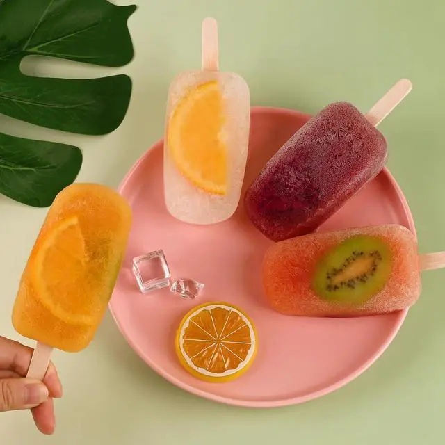 Alt view image 2 of 6 - WMKGG Stackable Silicone Popsicle Molds with Lids, 4 PCS Ice Cream Molds