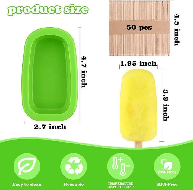 Alt view image 3 of 6 - WMKGG Stackable Silicone Popsicle Molds with Lids, 4 PCS Ice Cream Molds