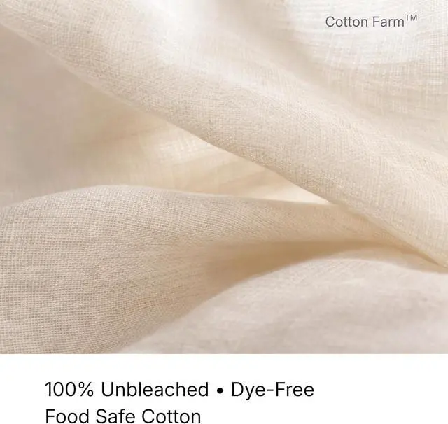 Alt view image 5 of 7 - Cotton Farm Grade 100 XL Cheese Cloth for Straining & Cooking; 18 Sq. Ft. (2x1 yards); 100% Unbleached Cotton Cheesecloth; Reusable with Finished 2 Edges; Ultra-Dense (the finest) Butter Muslin