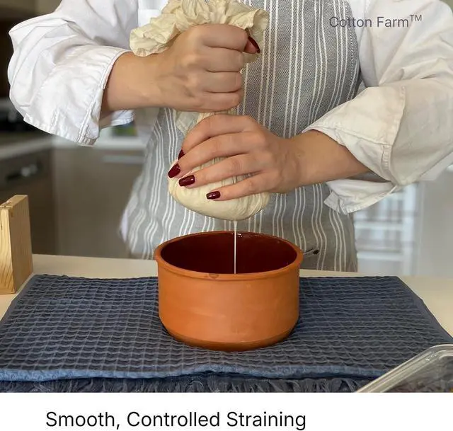 Alt view image 3 of 7 - Cotton Farm Grade 100 XL Cheese Cloth for Straining & Cooking; 18 Sq. Ft. (2x1 yards); 100% Unbleached Cotton Cheesecloth; Reusable with Finished 2 Edges; Ultra-Dense (the finest) Butter Muslin