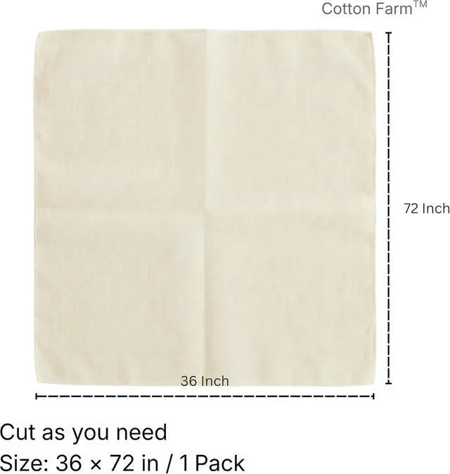 Alt view image 7 of 7 - Cotton Farm Grade 100 XL Cheese Cloth for Straining & Cooking; 18 Sq. Ft. (2x1 yards); 100% Unbleached Cotton Cheesecloth; Reusable with Finished 2 Edges; Ultra-Dense (the finest) Butter Muslin