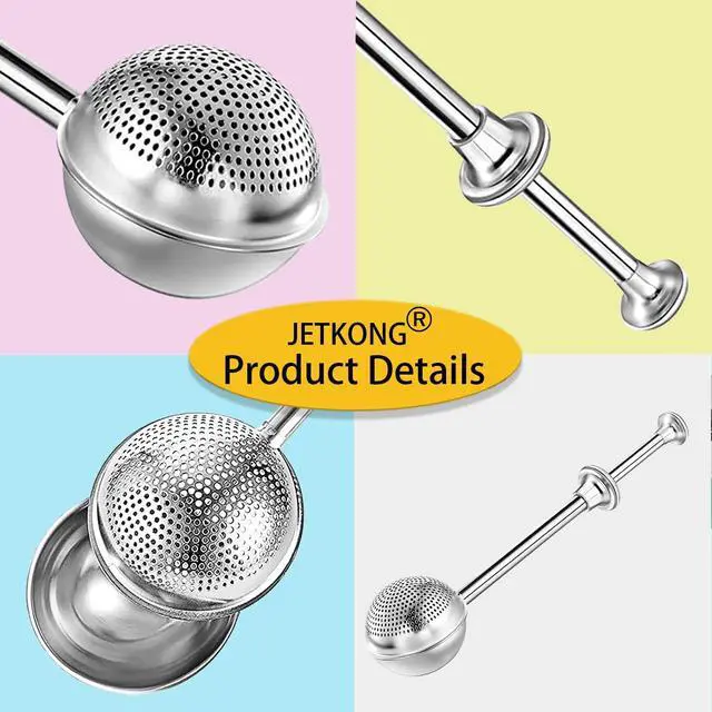 Alt view image 6 of 6 - JETKONG Powdered Sugar Shaker Duster Flour Dispenser Shaker with 18/8 Stainless Steel Spring-operated Handle for Sugar Flour and Spices