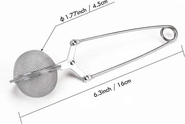 Alt view image 4 of 7 - Snap Ball Tea Strainer, JEXCULL 3 Pack Premium Stainless Steel Tea Strainer with Handle for Loose Leaf Tea Fine Mesh Tea Balls Filter Infusers (Normal)