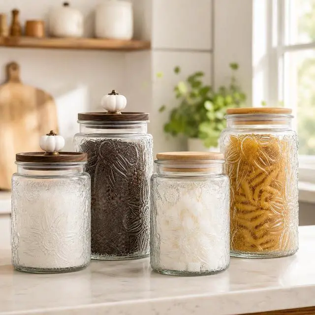 Alt view image 5 of 7 - ANSQU Vintage Glass Jar with Lid, 23.7oz Coffee Canister