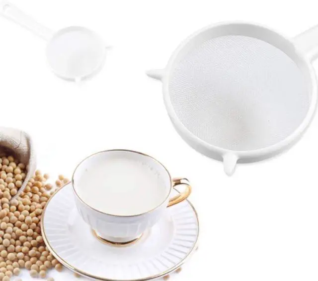 Alt view image 2 of 7 - 2 Pcs Small White Mesh Kitchen Sifter - Plastic Mesh Strainers Sieve,Colanders and Sieve with Handle for Tea Pasta Flour Rice Fruits Vegetable, Food Strainers