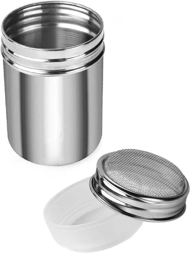Main image of Accmor Powdered Sugar Shaker Duster, Cinnamon Shaker Flour Shaker Sifter, Fine Mesh Stainless Steel Dredge for Sugar Flour Cinnamon Cocoa Coffee Bar, 6 Ounce, 1 Pack