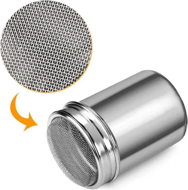 Alt view image 2 of 7 - Accmor Powdered Sugar Shaker Duster, Cinnamon Shaker Flour Shaker Sifter, Fine Mesh Stainless Steel Dredge for Sugar Flour Cinnamon Cocoa Coffee Bar, 6 Ounce, 1 Pack