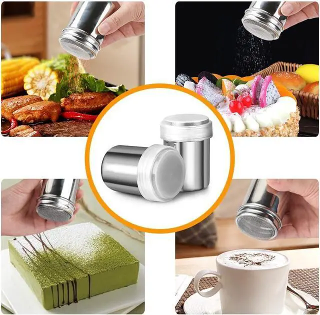 Alt view image 6 of 7 - Accmor Powdered Sugar Shaker Duster, Cinnamon Shaker Flour Shaker Sifter, Fine Mesh Stainless Steel Dredge for Sugar Flour Cinnamon Cocoa Coffee Bar, 6 Ounce, 1 Pack