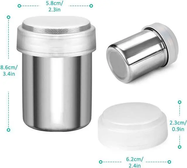 Alt view image 7 of 7 - Accmor Powdered Sugar Shaker Duster, Cinnamon Shaker Flour Shaker Sifter, Fine Mesh Stainless Steel Dredge for Sugar Flour Cinnamon Cocoa Coffee Bar, 6 Ounce, 1 Pack