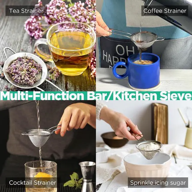 Alt view image 5 of 7 - Homestia 304 Stainless Steel Fine Mesh Strainer, Sieve Sifter For Tea, Food