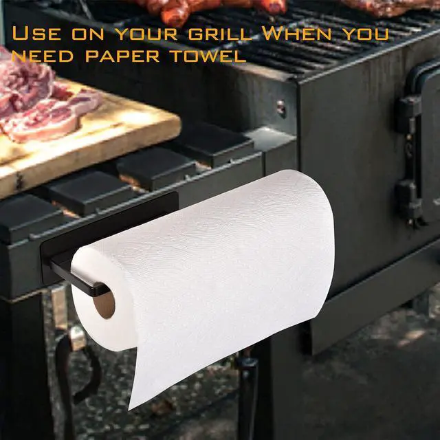 Alt view image 5 of 7 - EASTTOWEST Magnetic Paper Towel Holder,Black Towel Bar Rack for Refrigerator BBQ Grills Griddles Toolbox RVs Tailgates,Heavy Duty Strong Magnet Backing,12(L) x 3(H),Fit All US Paper Roll