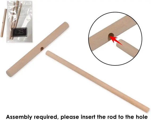 Alt view image 3 of 7 - DS. DISTINCTIVE STYLE Crepe Spreader 2 Pieces 6.1 Inches x 4.7 Inches Natural Wooden T-Shaped Tool for Crepes Wooden Crepe Maker Pancake Maker Tool