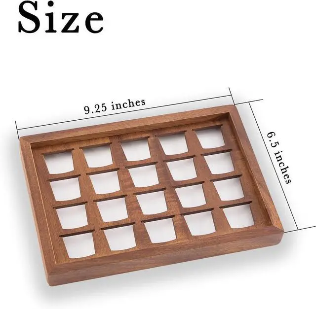 Alt view image 2 of 6 - 2 PCS Acacia Wood Coffee Pod Holder Tray Compatible with Nespresso Original Line, Organizer, Storage, Container, Capsule Cup Holder for Countertop or Drawer, Total 40 Pods Capacity