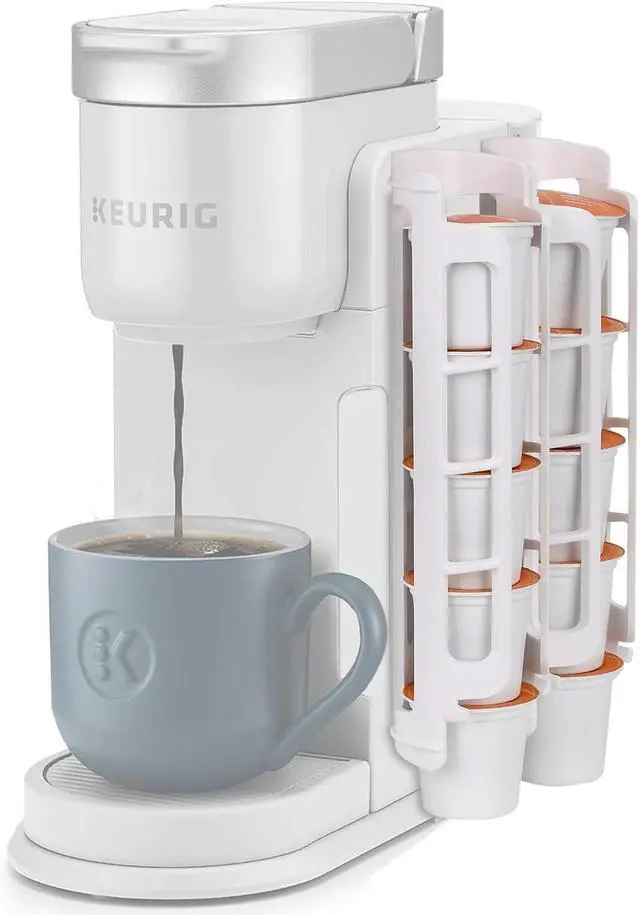 Main image of STORAGENIE Coffee Pod Holder for Keurig K-cup, Side Mount K Cup Storage, Coffee Pod Organizer, Perfect for Small Counters (2 Pack| For 10 K-Cups, White)