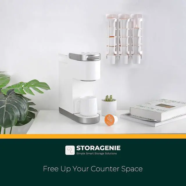 Alt view image 6 of 7 - STORAGENIE Coffee Pod Holder for Keurig K-cup, Side Mount K Cup Storage, Coffee Pod Organizer, Perfect for Small Counters (2 Pack| For 10 K-Cups, White)