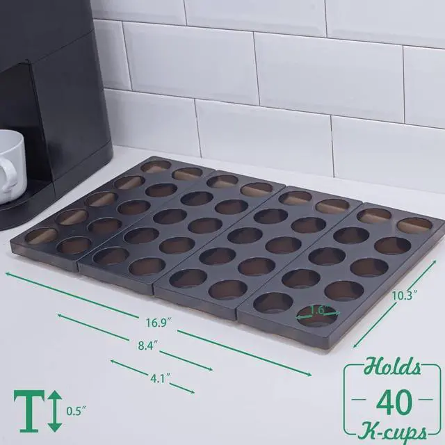 Alt view image 3 of 7 - Coffee Pod Storage Organizer for Kitchen Drawer Holders 20 K CUP, Premium Plastic Tray With Non-slip mat