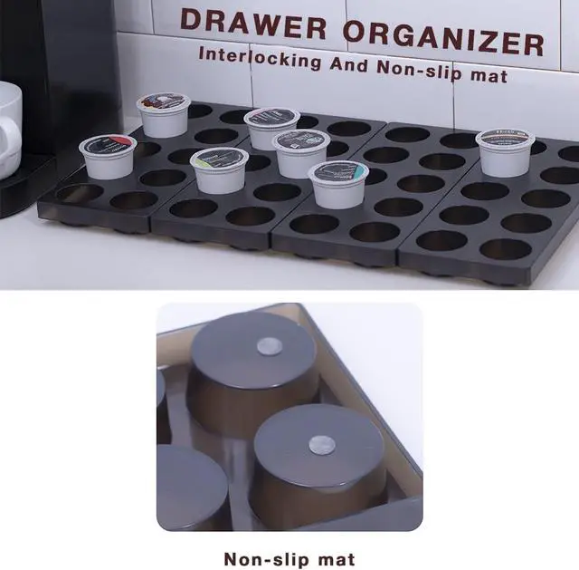 Alt view image 4 of 7 - Coffee Pod Storage Organizer for Kitchen Drawer Holders 20 K CUP, Premium Plastic Tray With Non-slip mat
