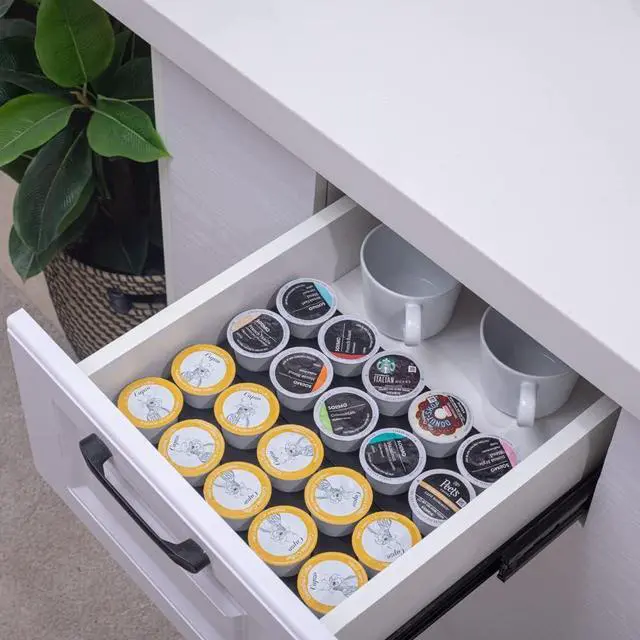 Alt view image 6 of 7 - Coffee Pod Storage Organizer for Kitchen Drawer Holders 20 K CUP, Premium Plastic Tray With Non-slip mat