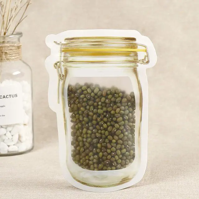 Alt view image 3 of 7 - Mason Jar Bags Yellow, 20 Pcs Reusable Airtight Seal Food Storage Bags Leak-Proof Saver Bags for Travel Camping