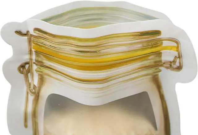 Alt view image 5 of 7 - Mason Jar Bags Yellow, 20 Pcs Reusable Airtight Seal Food Storage Bags Leak-Proof Saver Bags for Travel Camping