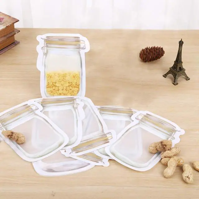 Alt view image 7 of 7 - Mason Jar Bags Yellow, 20 Pcs Reusable Airtight Seal Food Storage Bags Leak-Proof Saver Bags for Travel Camping