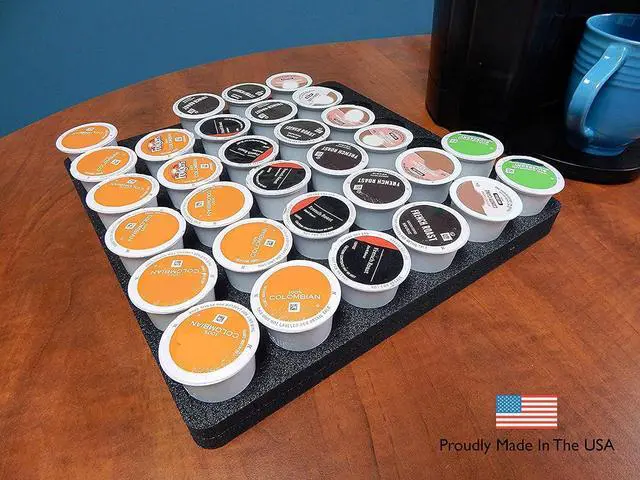Alt view image 3 of 7 - Polar Whale Coffee Pod Storage Organizer Slim Tray Drawer Insert for Kitchen Home Office Waterproof Washable 12.5 X 12.5 Inches Holds 36 Compatible with Keurig K-Cup Made In The USA