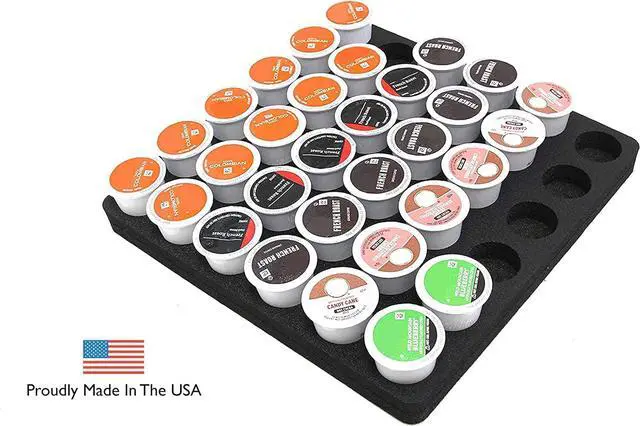 Alt view image 2 of 7 - Polar Whale Coffee Pod Storage Organizer Slim Tray Drawer Insert for Kitchen Home Office Waterproof Washable 12.5 X 12.5 Inches Holds 36 Compatible with Keurig K-Cup Made In The USA