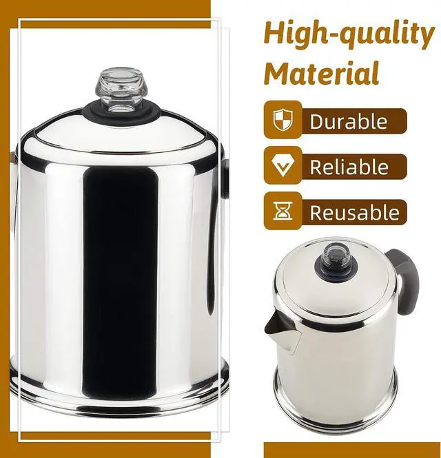Alt view image 3 of 7 - Coffee Percolators Knob Top and Washer Ring, 2 Sets Camping Coffee Pot Top Replacement Parts, Compatible with Farberware Coffee Maker
