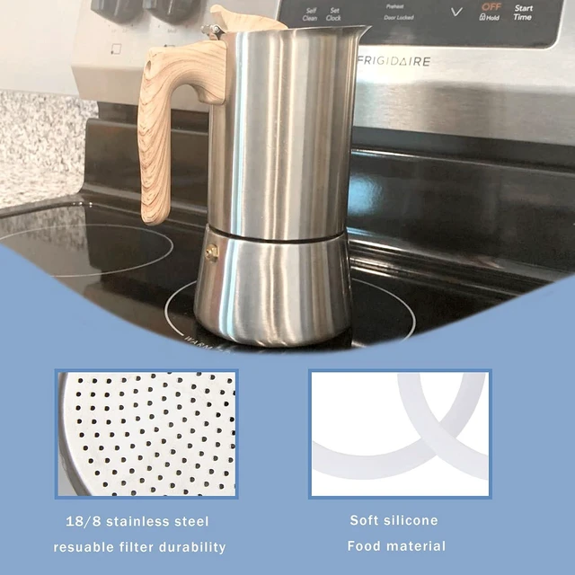 Alt view image 7 of 7 - Sivaphe 6 Cups Stovetop Espresso Coffee Maker Replacement Infuser Parts Only for Stainless Steel Italian Moka Pot, 1 Filter and 3 Silicone Gasket Seals
