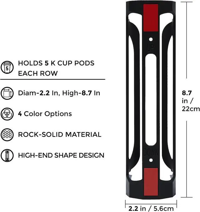 Alt view image 3 of 7 - K Cup Holder for Keurig: Coffee Pod Holder for Counter Small Space, 2 Black