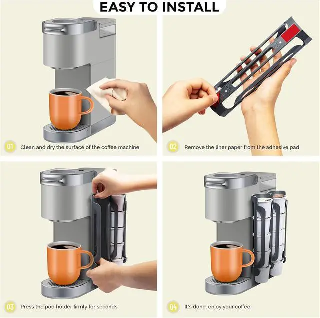 Alt view image 5 of 7 - K Cup Holder for Keurig: Coffee Pod Holder for Counter Small Space, 2 Black