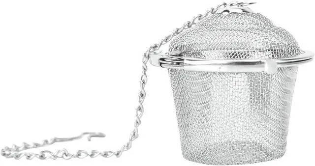 Main image of Stainless Steel Seasoning Ball, Herbal Filter, Soup Seasonings Seperation Basket Infuser Filter, Tea Strainer Mesh Ball with Chain (M)