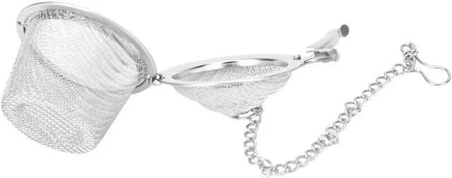 Alt view image 4 of 7 - Stainless Steel Seasoning Ball, Herbal Filter, Soup Seasonings Seperation Basket Infuser Filter, Tea Strainer Mesh Ball with Chain (M)