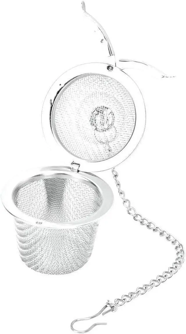 Alt view image 6 of 7 - Stainless Steel Seasoning Ball, Herbal Filter, Soup Seasonings Seperation Basket Infuser Filter, Tea Strainer Mesh Ball with Chain (M)