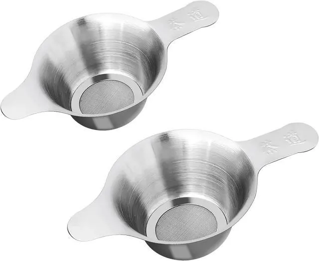 Main image of 2 pack Fine Mesh Tea Strainers, Stainless Steel Small Mesh Tea Filter with Handle, 2 Different Size