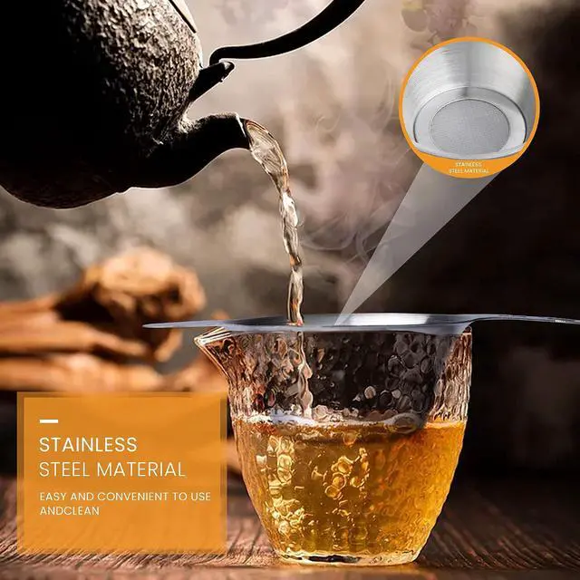 Alt view image 3 of 6 - 2 pack Fine Mesh Tea Strainers, Stainless Steel Small Mesh Tea Filter with Handle, 2 Different Size