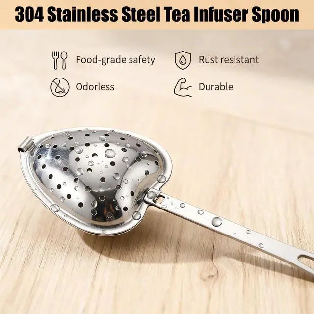 Alt view image 4 of 7 - Stainless Steel Tea Infuser for Loose Leaf Teas, Tea Ftrainer for Brew Tea, Spices & Seasonings, Stainless Steel Loose Leaf Teas Steeper with Corks,6.1 x 1.2 inch