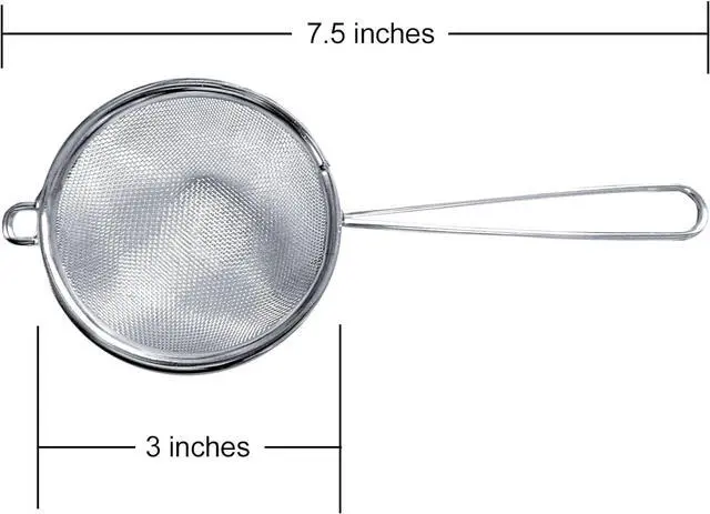 Alt view image 3 of 7 - Cuisinox Fine Mesh Strainer, Stainless Steel with Handle, 3" x 8"