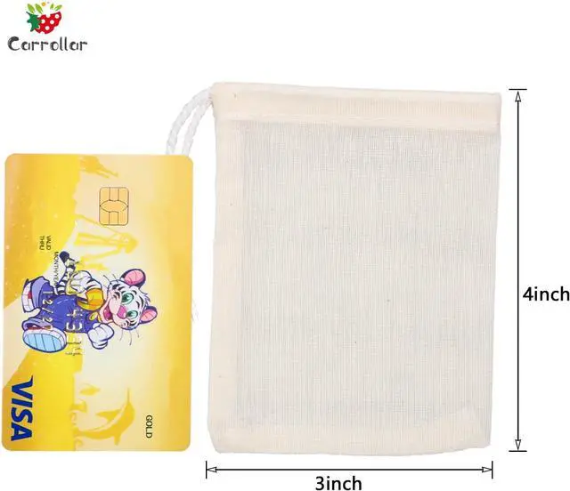 Alt view image 3 of 7 - 10Pcs Reusable Tea Filter Bag, Soup, Bone Broth Brew, Spice, Muslin Strainer, Natural Unbleached Cotton Cheesecloth Bags for Cold Brew Coffee (3x4inch)