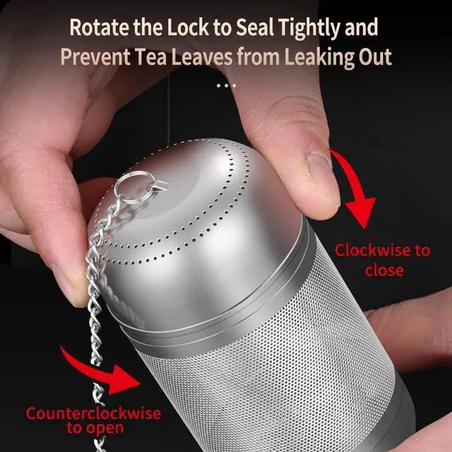 Alt view image 4 of 7 - 316 Stainless Steel Tea Infuser Reusable Tea Steeper Extra Fine Mesh Tea Infuser Tea Strainer for Loose Leaf Tea Spices and Seasonings (1 Pack - Large)